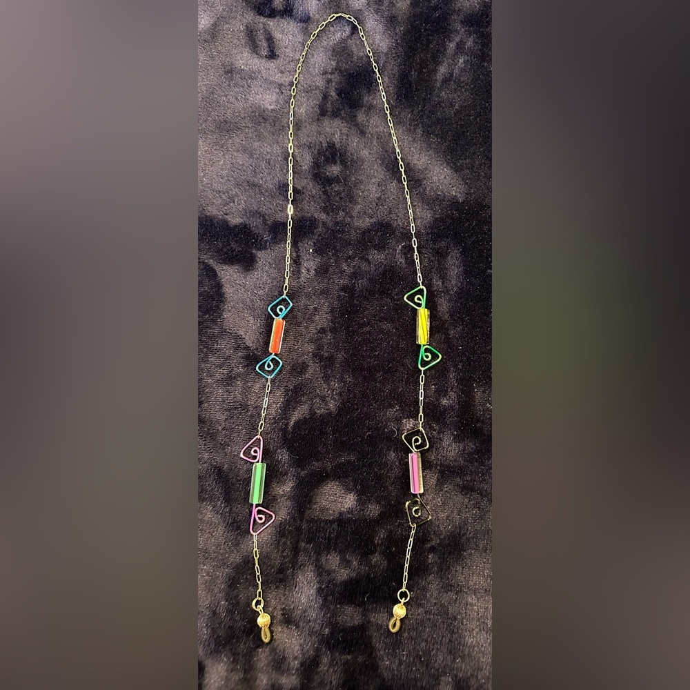 28 inch glass, decorative glass bead glasses chain